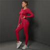 Traje de encaje perfecto para mujer, conjunto de Yoga, chándal de gimnasio de cintura alta, mallas con fruncido en la parte de atrás, ropa deportiva