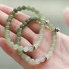 Hetian Jade Green and White Jade Gradual Change Bracelet New Chinese Literary and Retro Style Suisui Ping An Silver Blessing Bracelet