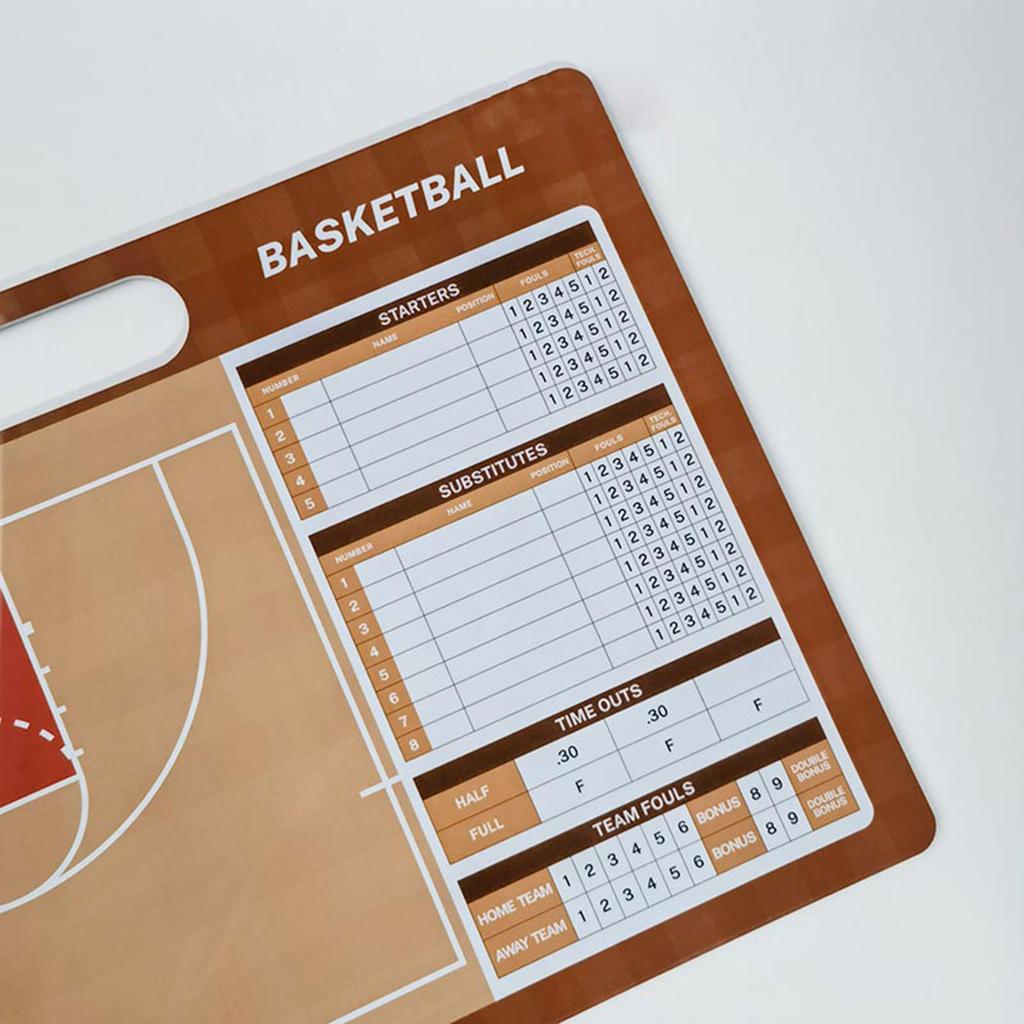 Tavola Tattica da Pallacanestro a Doppio Lato (Campo Intero/Metà Campo) Lavagna Cancellabile a Secco Tavola da Allenamento per Calcio per Allenatori con 2 Pennarelli