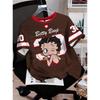 2026 Cartoon duck Betty Boop  Print men Women's Short Sleeve