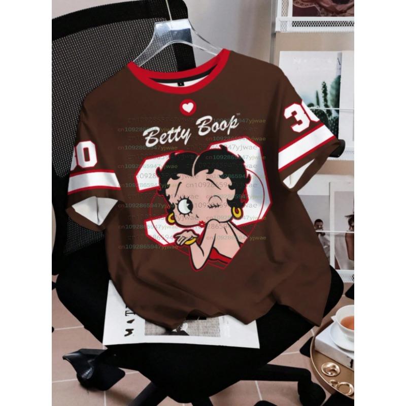 2026 Cartoon duck Betty Boop  Print men Women's Short Sleeve