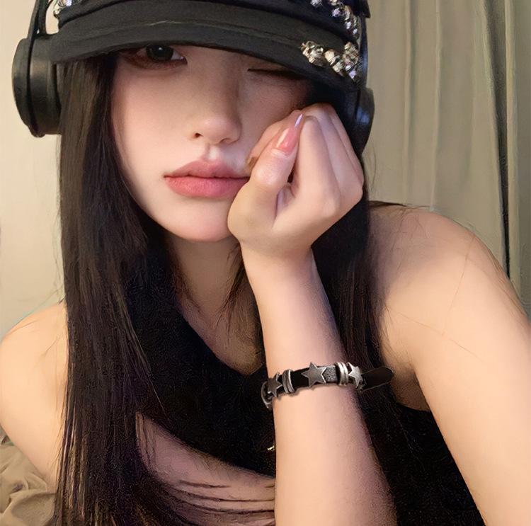 

Шикарный ретро панк браслет со звездой: Уникальный браслет высокого класса для женщин в крутом американском стиле