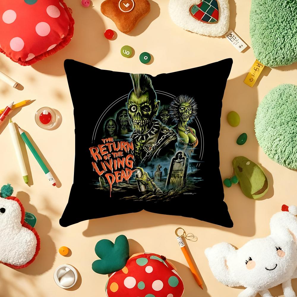 RReturn of the Living Dead Cushion Cover Plush Fabric Soft DoubleSided Printed Sofa Warm Winter Home Gift Pillow Cover