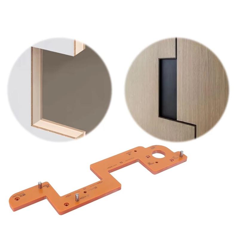 AT19-Arc Grooving Auxiliary Tool Handle-Free Slotting Mold Woodworking Round Corner Radius Template For Wardrobe Handle