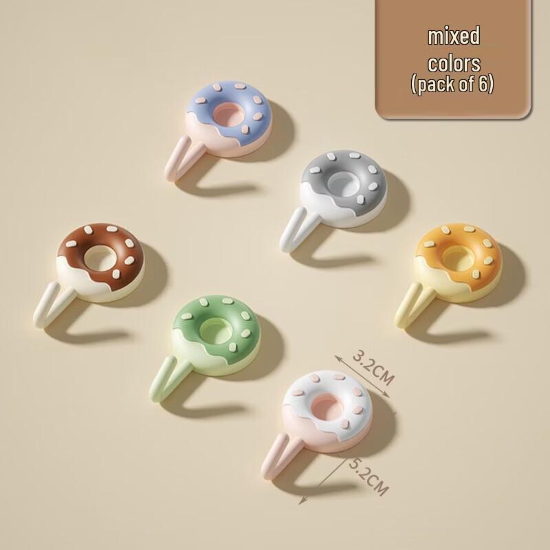 

Punch-Free Doughnut Wall Hooks (6-Pack)