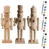 Unfinished Nutcracker Soldier Figure Unpainted Nutcracker Soldier Wooden DIY Nutcracker Figurine for Christmas Decoration Craft