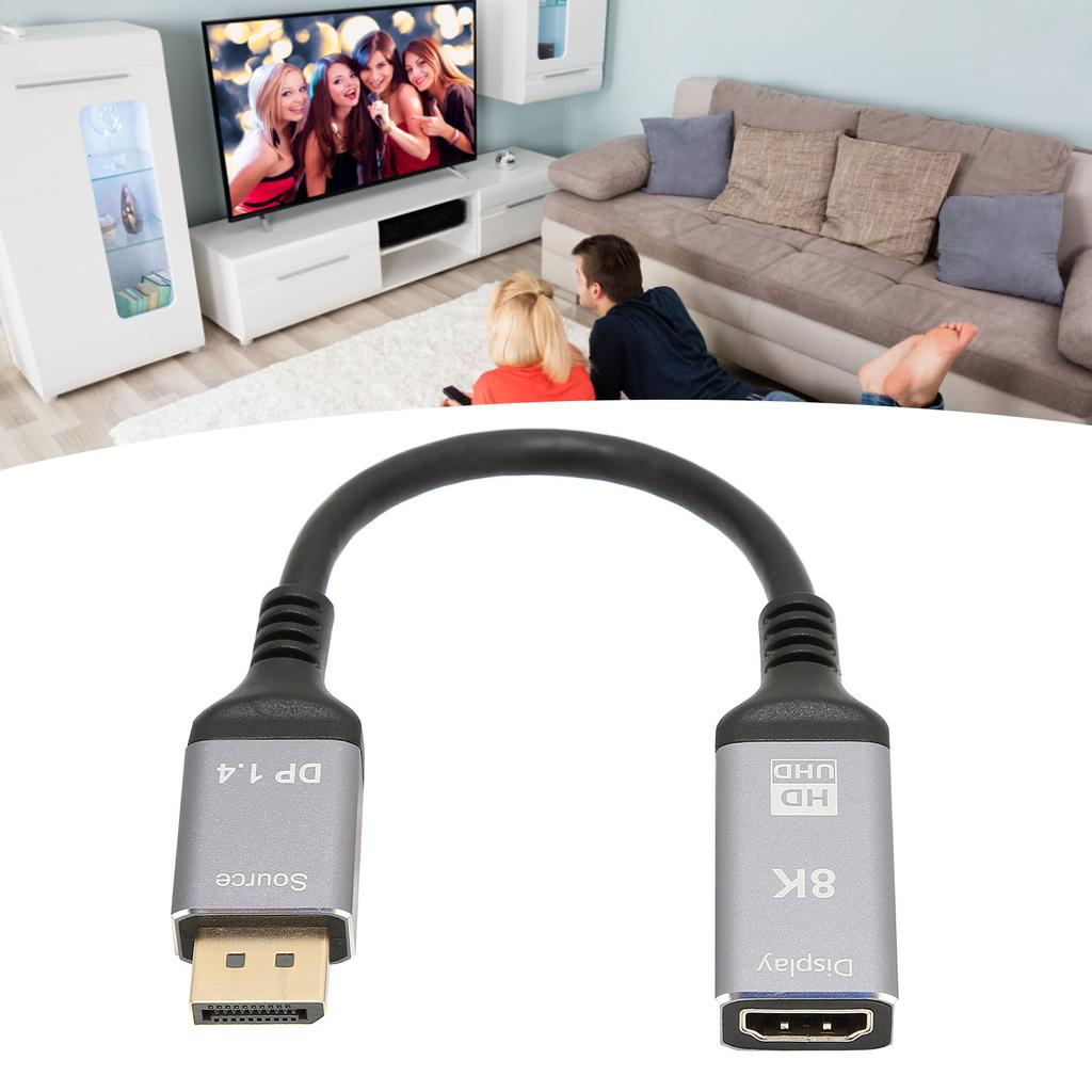 DisplayPort 1.4 to HD Multimedia Interface 2.1 Cable 8K 48Gbps Support HDR 3D AV Adapter Cord for La