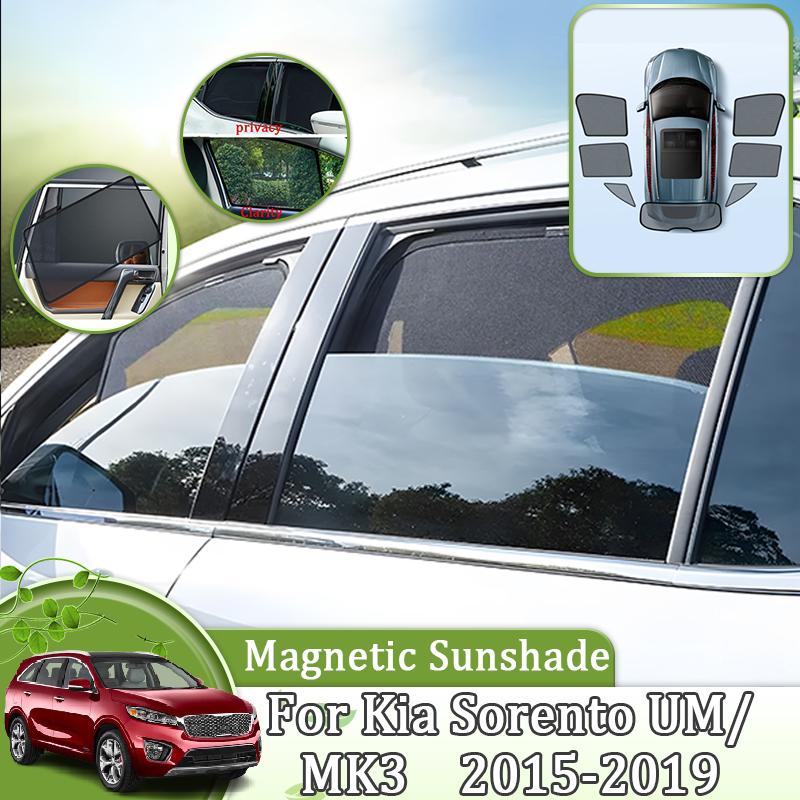 Magnetic Mesh Sunshade For Kia Sorento UM MK3 2015 2016 2017 2018 Window Visors Protection Curtain Shade Covers Accessories