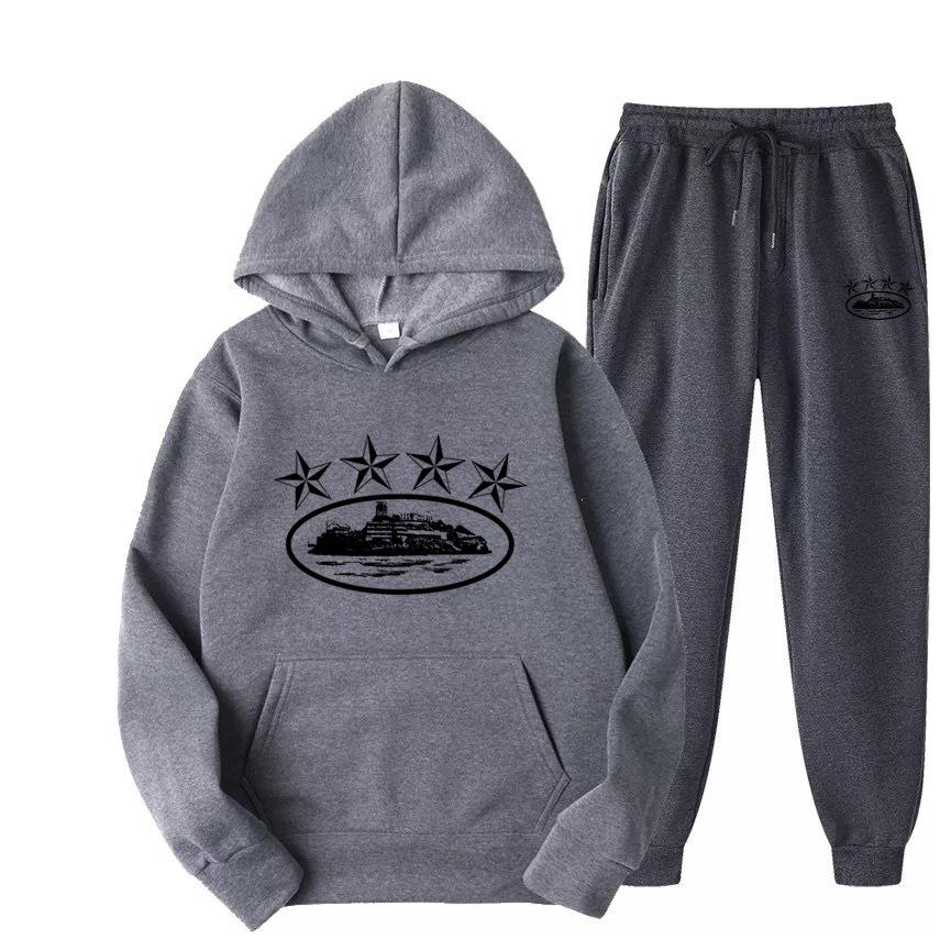 Conjunto de Sudadera con Capucha Trendy Streetwear Unisex Corteiz - Estilo Hip Hop Skate para Mujeres y Hombres