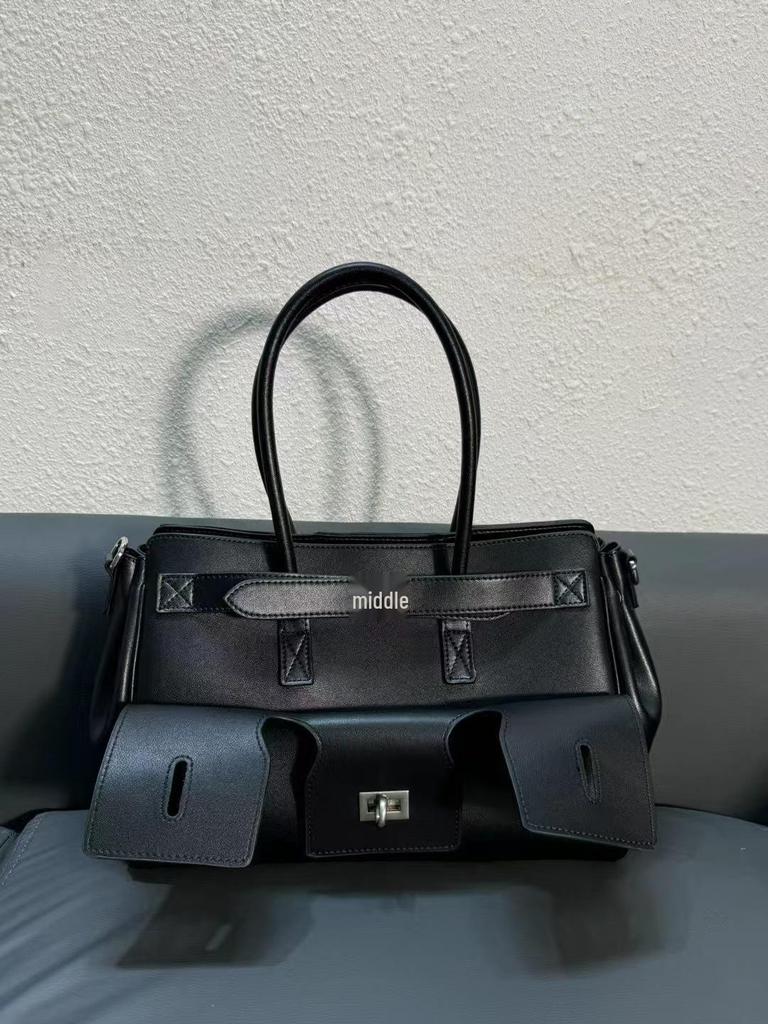 Unisex Echtleder Große Kapazität Schulter Tote Wing Bag