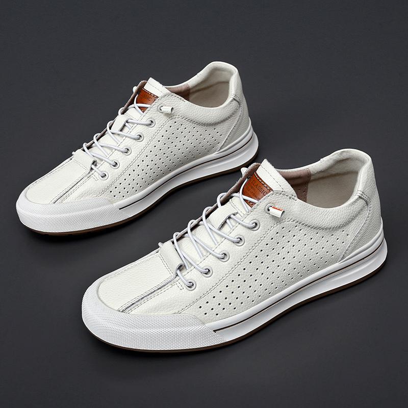 Breathable Lightweight Loafers for Men's Outdoor Hiking and Travel Spring Autumn New Men's Genuine Leather Casual Shoes