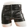 Sexy Herren Pu Doppelseitige Heiße Shorts Mode Faux Latex Herren Boxershorts Pvc Glänzend Sexy Enge Shorts Reißverschluss Bühnenkleidung Shorts