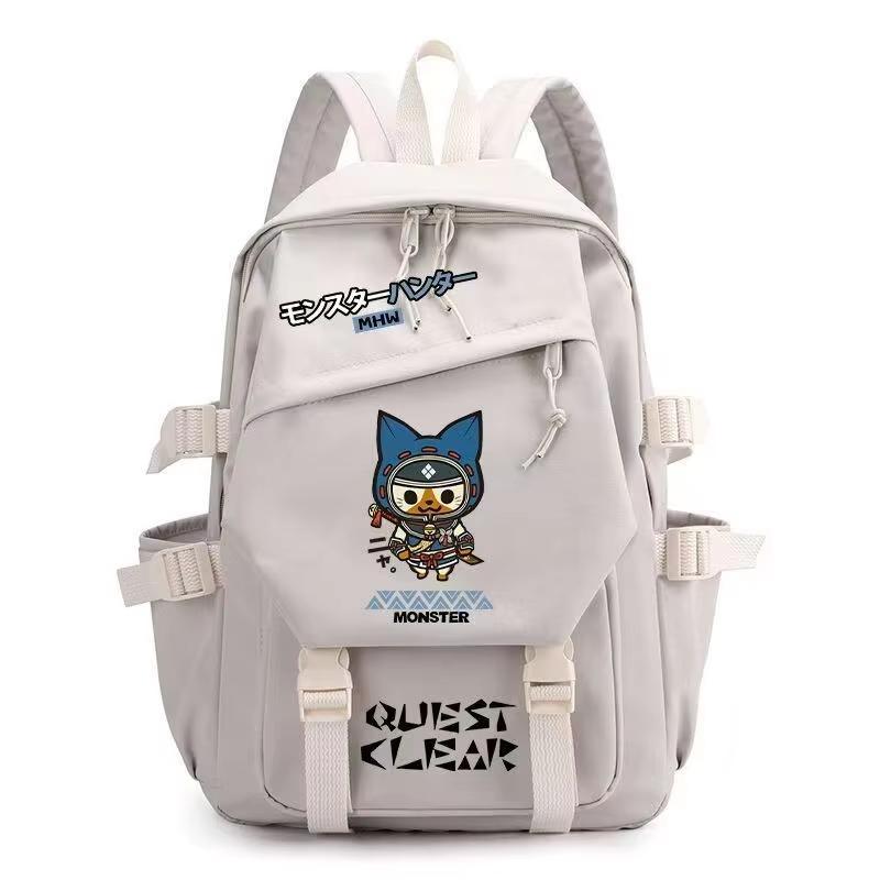 Wersja Q Monster Hunter Mężczyźni Kobiety Plecak Długi Miecz Felyne Diablos Rathalos Kreskówka Uczeń Plecak Szkolny Japońska Anime Plecak na co dzień