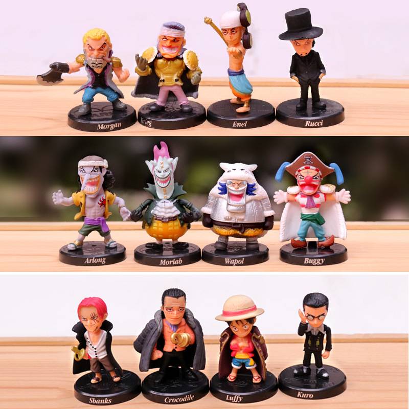 12pcs One Anime Piece Luffy Figure Model Toy Ornament Decor Gift Collection Set