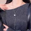 Trend of the times! Simple silver love pendant necklace women's light luxury long spring and summer temperament sweater chain