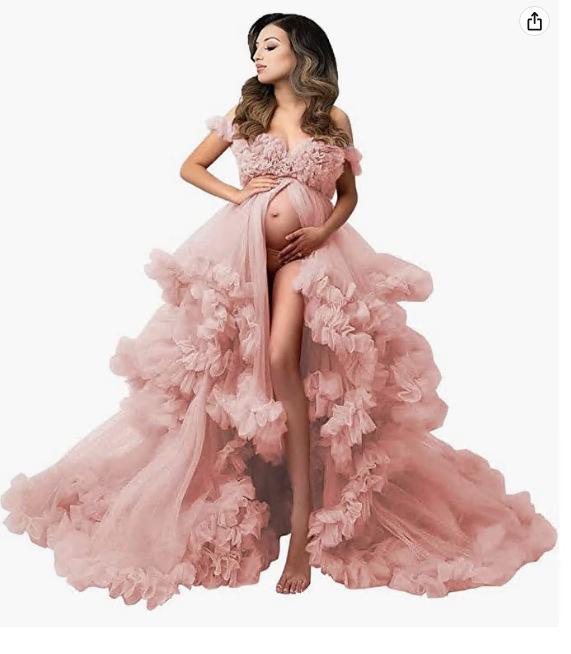 Versatile Maternity Photoshoot Mesh Robe: Sexy, Fashionable, Multiple Colors