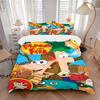 Set Lenzuola 3 Pezzi Stampa Phineas Ferb Copripiumino con 2 Federe Cuscino Regalo di Compleanno per la Casa