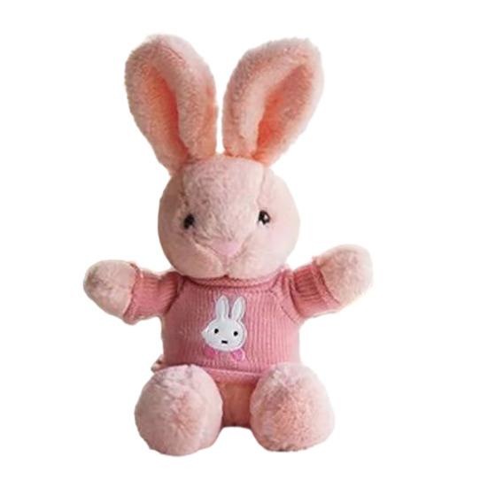 

Плюшевая кукла-кролик, мягкая набивная игрушка-животное со съемным вязаным свитером, милый кролик с висячими ушами, игрушка для снятия стресса для детей и взрослых, декор для спальни, подарки A розовый