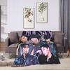 Warm Blanket Travel ATEEZ Choi San Throw Blanket  Flannel Bedspread For Couch Chair Sofa Bed Funny Sofa Bed Cover