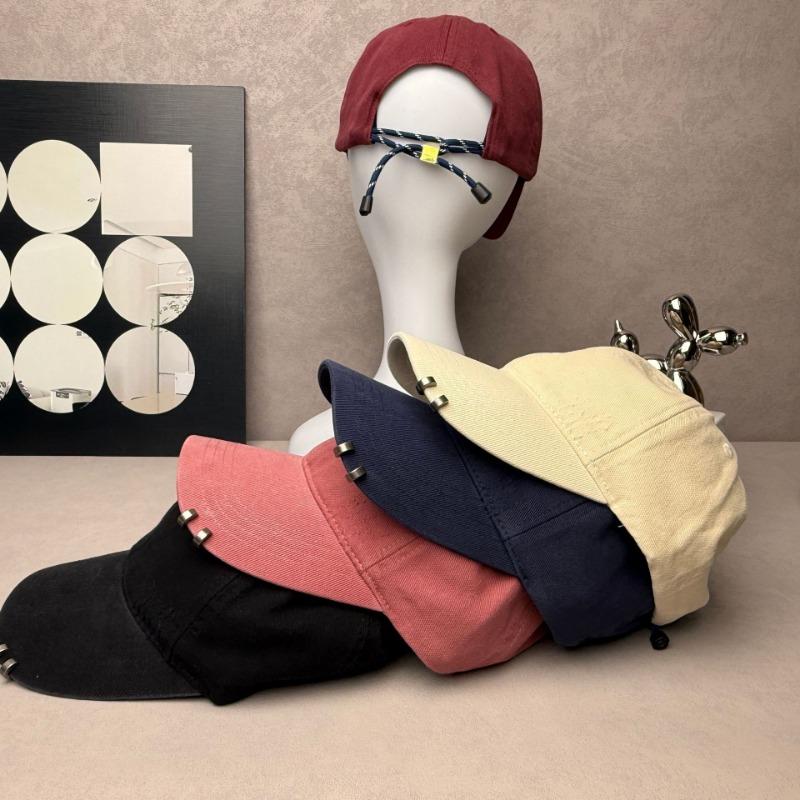 Double ring tether baseball cap women's soft top fashion personality temperament peaked cap showing face small trend niche hat