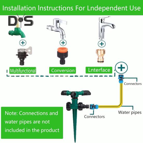 Vanningssprinkler 360 graders roterende hagesprinkler stort områdedekning plensprinkler med pigg for plantevanning