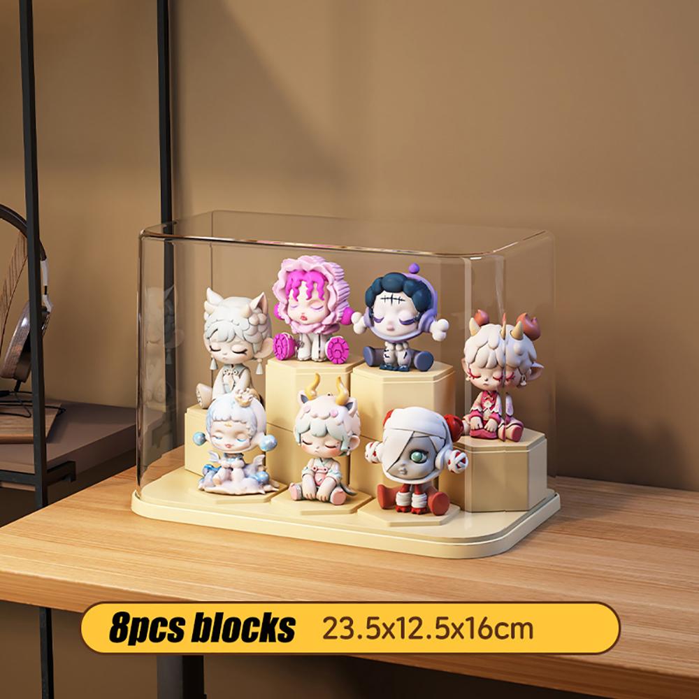 2026 Blind Box Display Stand, Block Toy Display Organizer Modular DIY Transparent Dustproof Acrylic Block Display Cabinet