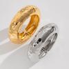 2024 New Fashion Round Wide Grain Bangle Irregular Alloy Open Bracelet Women Gold Silver Creative Handmade Bracelets