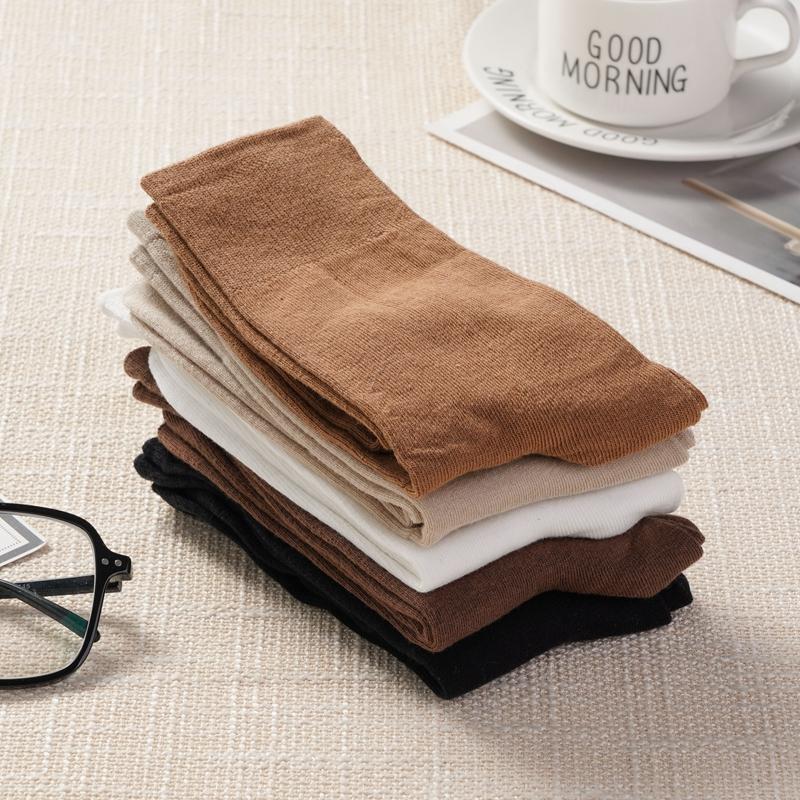 Japanische Damen-Socken mit mittlerer Wade, einfarbig, Bonbonfarben, atmungsaktiv, Baumwolle, hautfreundliche Socken