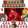 New CR7 Birthday Decoration Soccer Superstar Party Supplies Football Party Favors Tablecloth Plate Paper Cup Backdrop