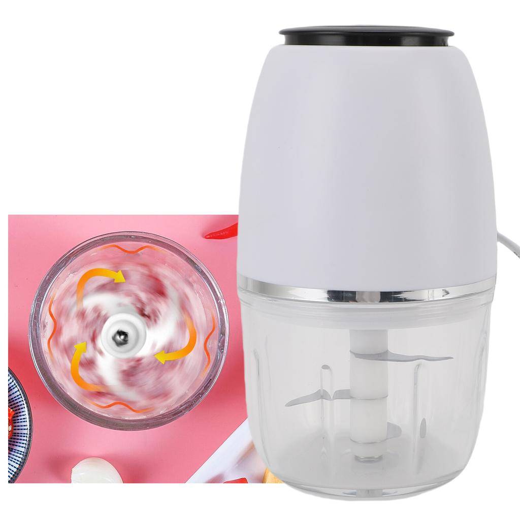 Electric Garlic Chopper 300ML Portable Food Processor Vegetable Mincer Blender for Nuts Chili Onion Minced Meat