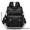 Multifunctional Student School Bag PU Peather Mommy Shoulder Bag Vintage Student Backpack  Women