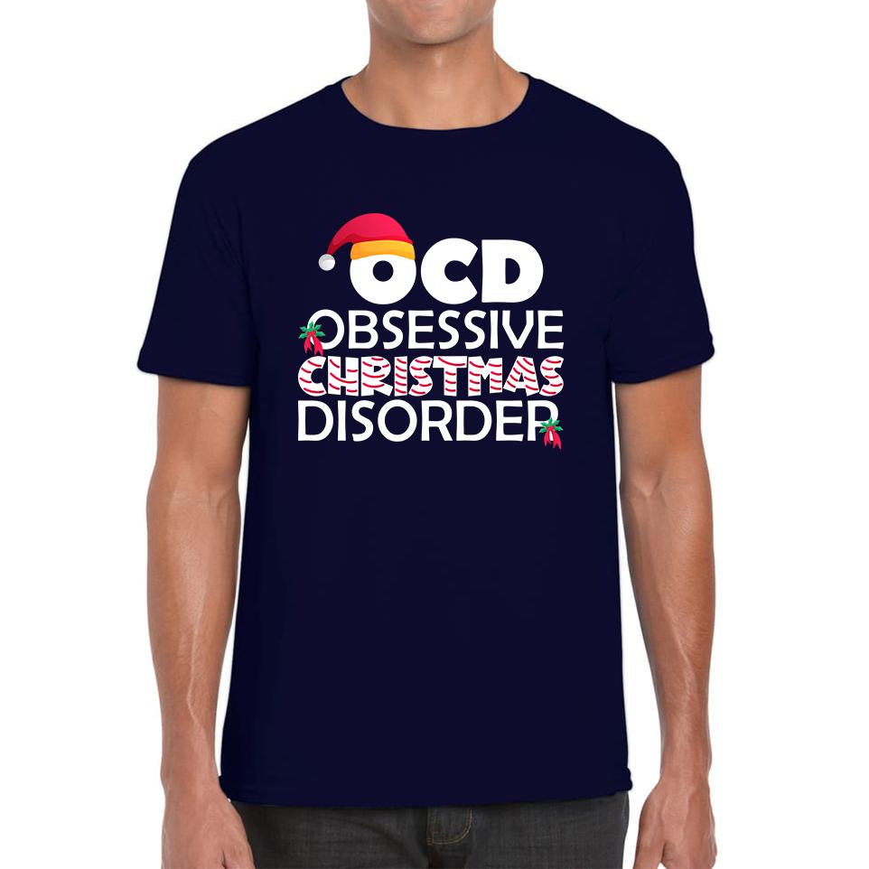ОКР Обсессивно-компульсивное рождественское расстройство Мужская футболка Женские топы Футболки Рождественский топ M