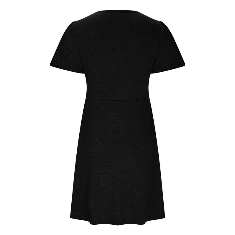 Women's V-Neck Twist Front Short Sleeve Dress Casual Loose Fit Mini Dress Elegant Party Dress