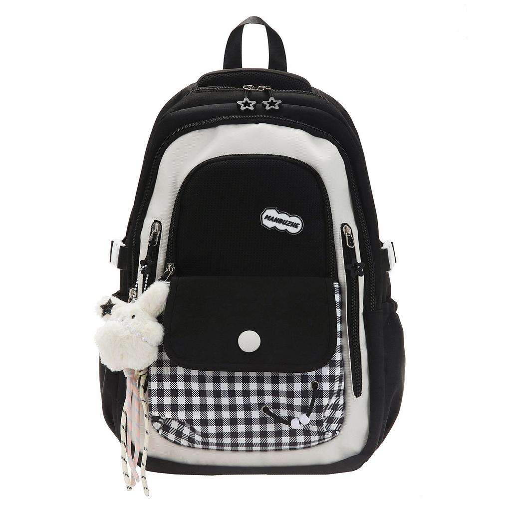 Schoolbag Schoolbag Female Korean High Value Ins New Dopamine Contrasting Color College Style Primary and Secondary School Students 1-1 Grade Backpack