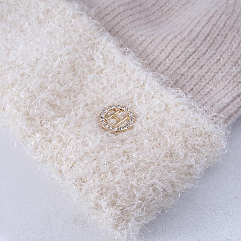 Women's Winter Warm Rabbit Wool Knitted Hat Korean Style Versatile Face Showing Small Windproof Ear Protection Wool Hat Cold Hat