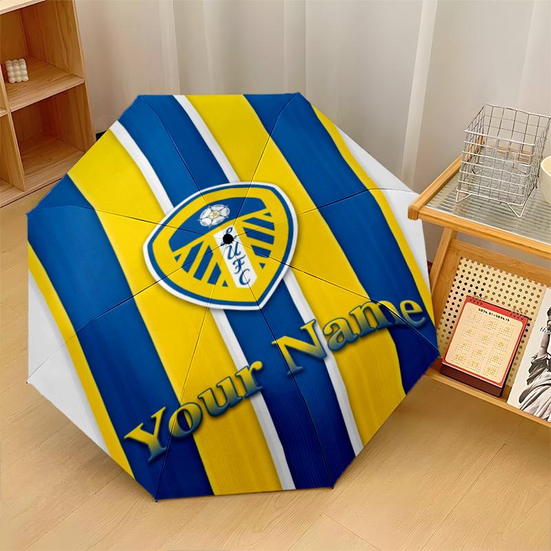 Leeds United Automatic 3‑Fold Umbrella 8‑Rib Windproof Folding Umbrella Sun Rain Protection For Outdoor Travel Daily Use