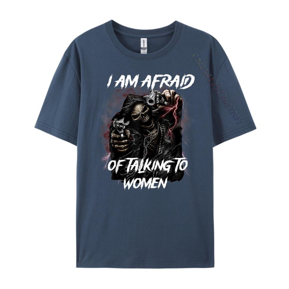 

Im Afraid Of Women Shirt Men Skeleton Funny Mens Clothing 2025 Autumn Men Clothes Hip Hop 4XL