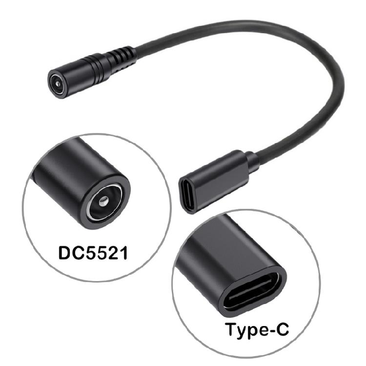 9.8in Type C To DC5.5x2.1mm Power Cord Adapte rCable for Easy Device Connection