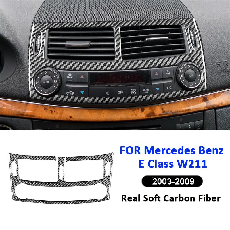 Fibră de Carbon Mașină Consola Centrală Panou Ieșire Aer Condiționat Cadru Decorativ Autocolant Pentru Mercedes Benz E Class W211 2003-2009