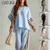 Tute casual alla moda da donna a maniche corte con scollo rotondo
