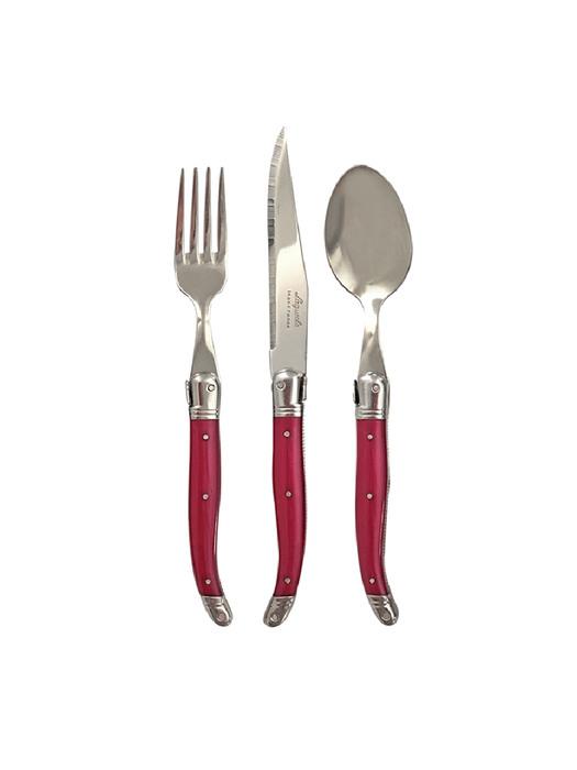 

LAGUIOLE Jangnéron Laguiole 1-Person Western Cutlery Set Rose (3P) laguiole rose cutelry set
