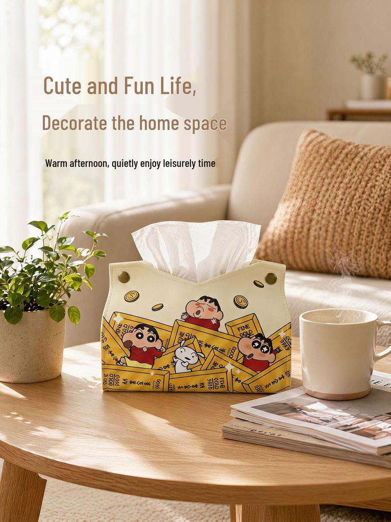 Japanese Crayon Shin-chan Cartoon Tissue Box for Car and Home