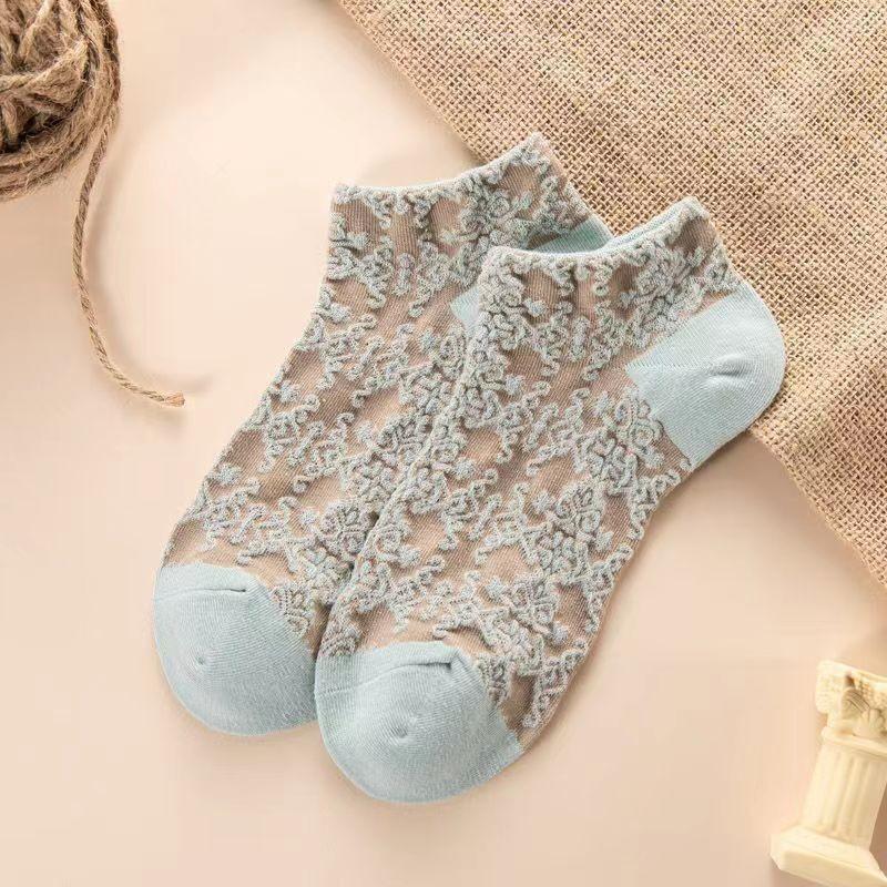 Spring and Summer Court Relief Short Socks for Women, Versatile for Sports, College Style, Three-dimensional Breathable Boat Socks