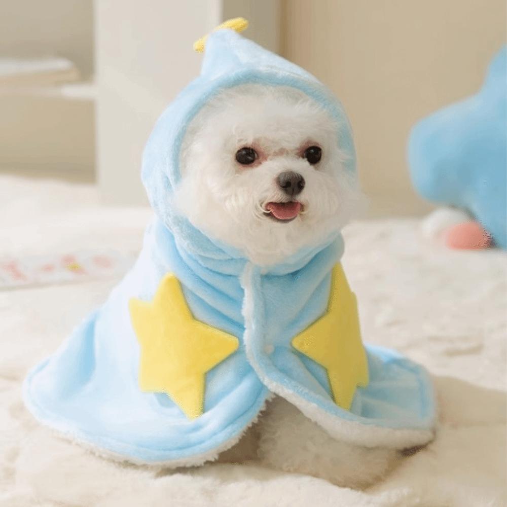 Pet Sleeping Blanket Warm Dog Hooded Sleeprobe Thickened Cloak-Style Pet Star Cloak Soft Comfortable Dog Pajama Blanket Sleeping