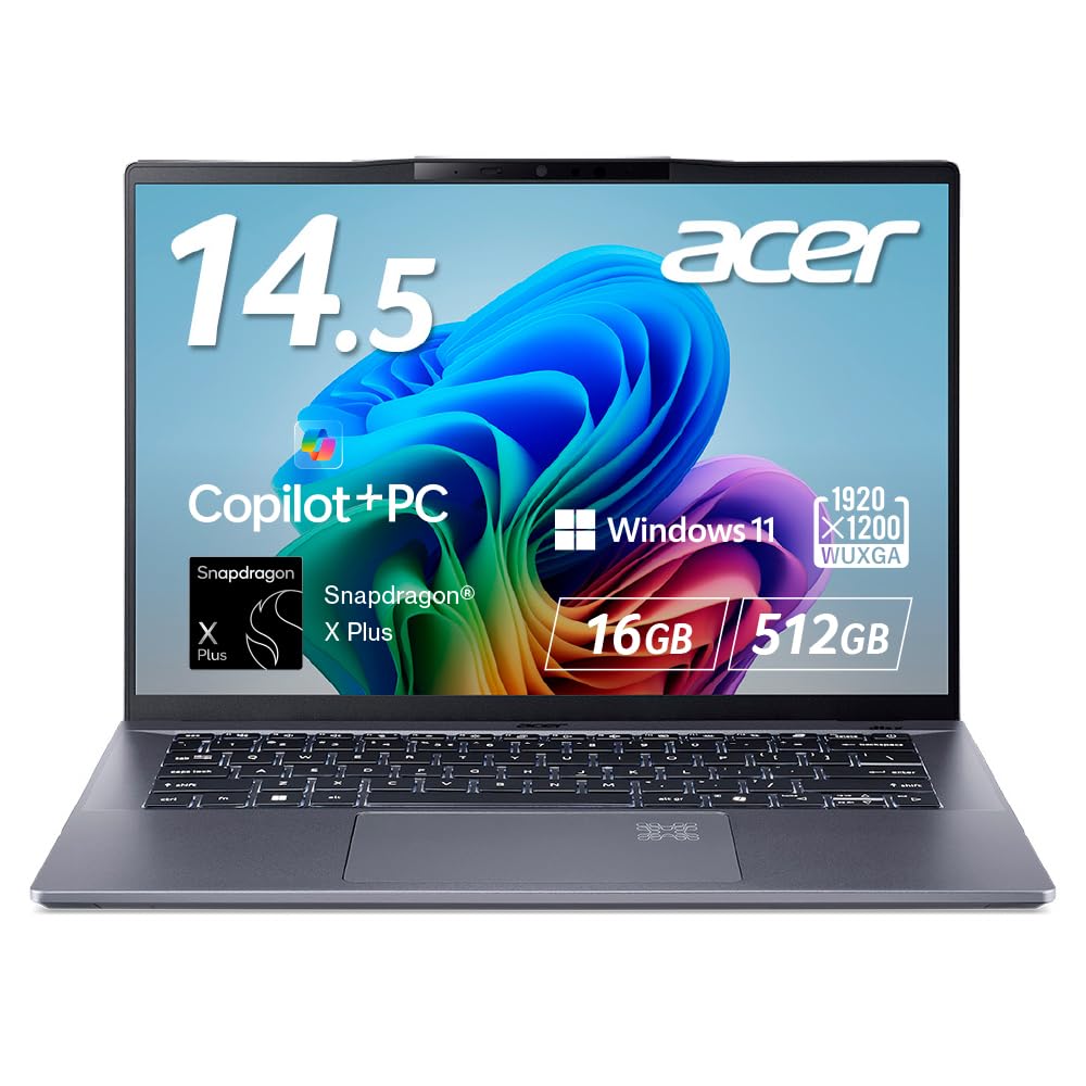 

Ноутбук Acer Swift Go 14 AI Snapdragon X Plus 16 ГБ пам яті 512 SSD дюйм WUXGA IPS Windows 11 28 годин роботи Камера з розпізнаванням обличчя Відбиток пальця сірий колір