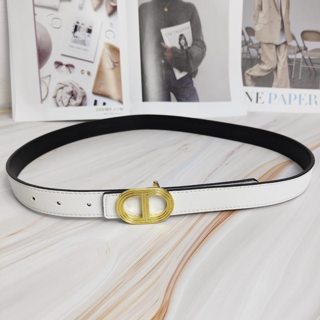 H Home Belt Women'S Decorative Belt Women'S Cowhide Simple Oval Casual Business Suit Jeans With Women