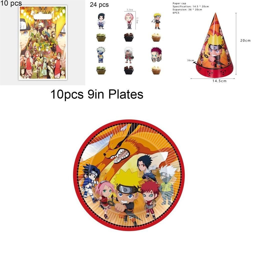Naruto Ninja Birthday Party Decor Supplies Featuring Colorful Balloons And Plates