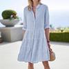 Women's Striped Shirt Dress - Autumn Long Sleeve
