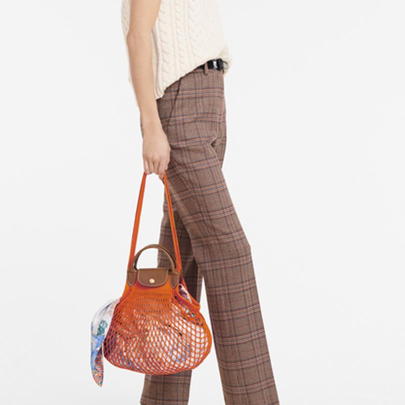 Longchamp Le Pliage Filet 38 Tragetasche Damen Umhängetasche Orange 10121HVH217
