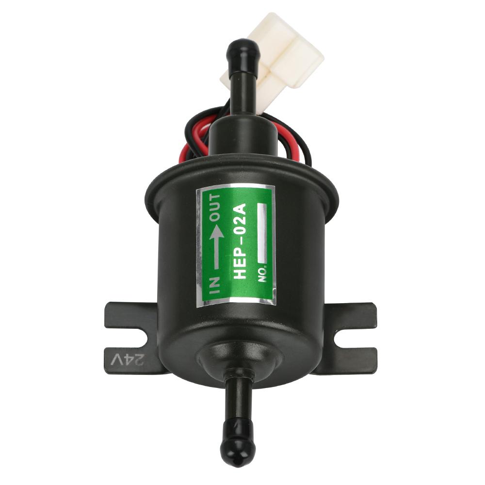 

Universal 24V Electric Fuel Pump Low Pressure Bolt Fixing Wire Diesel Petrol HEP-02A For Car Carburetor Motorcycle ATV Gold 24V Black